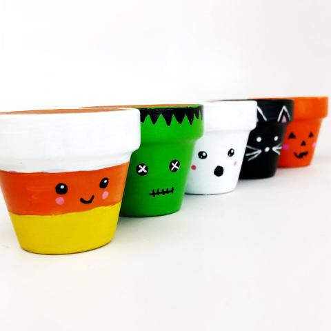 Halloween Painted Flower Pots