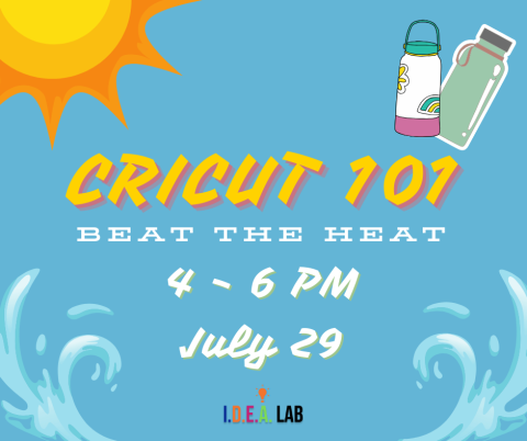 Beat the heat with a personalized water bottle in our Cricut 101 class