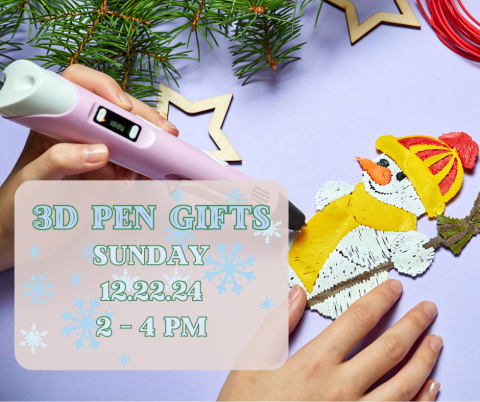 Create ornaments, accessories, art and other gifts with our 3D pens!