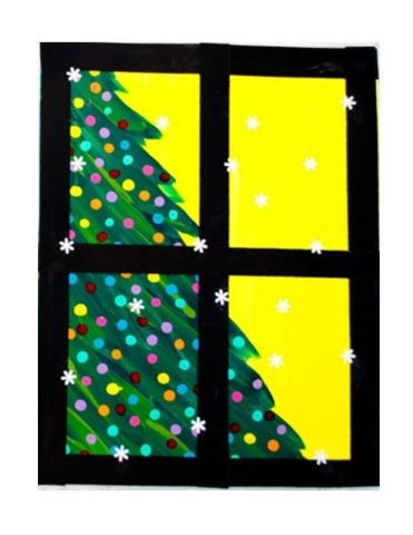 Holiday tree in window