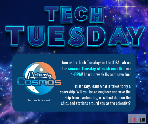 Tech Tuesdays in the IDEA Lab: January is Artemis Spaceship Simulator