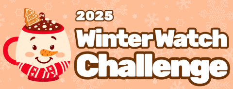 Winter Watch Challenge 2025 banner with snowman mug 