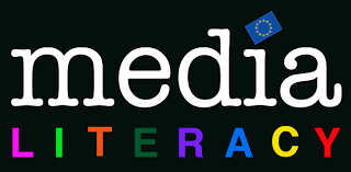  Media Literacy: Media in white font & Literacy in multicolored font